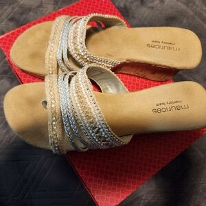 Maurices Tan and Silver Women's Sandals